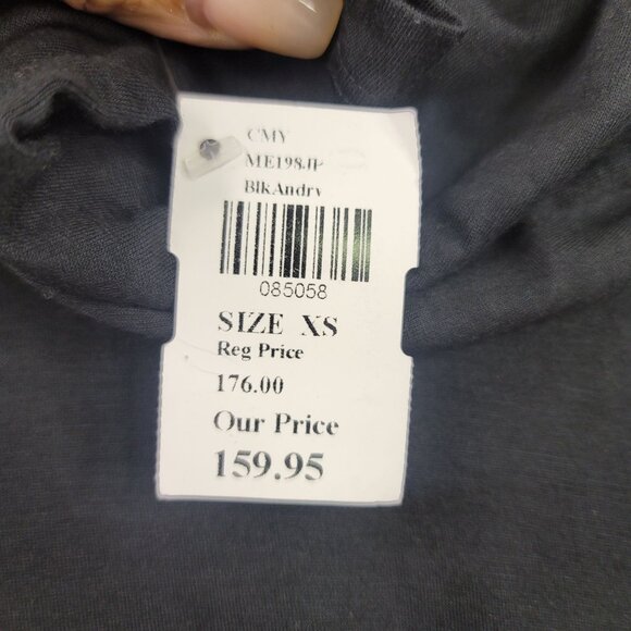 Sun Kim Oversized XS Black Burgundy Polka Dot Tunic Dress Modal Blend USA New - Picture 8 of 11